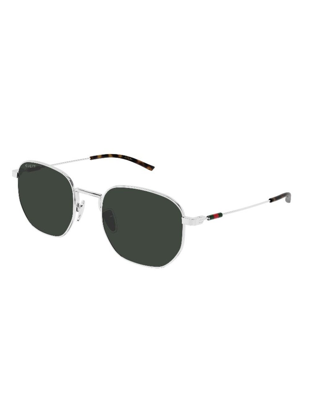 New Gucci Men's Sunglasses Silver Green Lens Metal Frame GG2095S 002 52